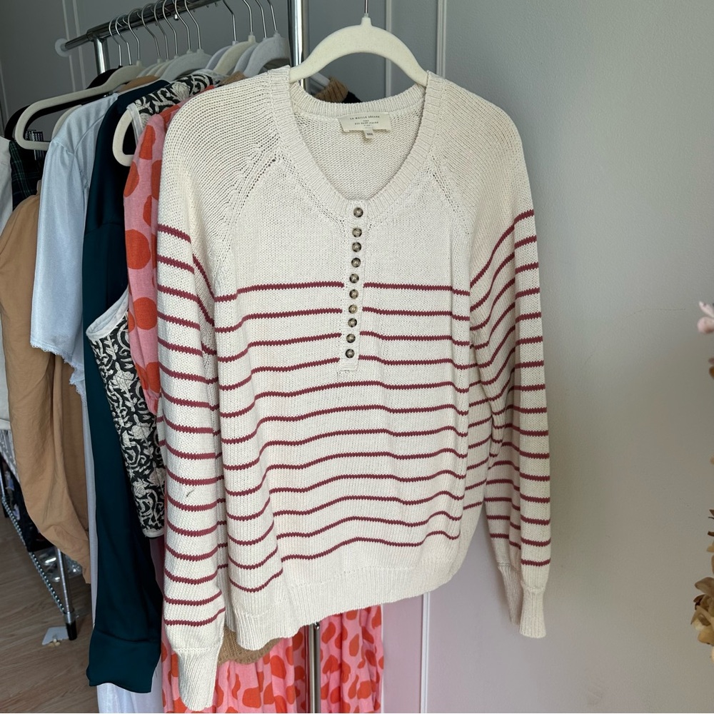 striped sezane sweater